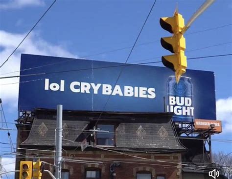 budlight billboard|This Bud Light ‘crybabies’ billboard is fabricated